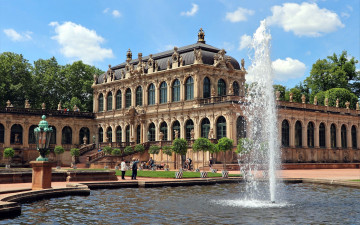 Картинка города дрезден+ германия дворец фонтан
