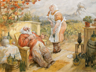 Картинка gustav robert hogfeldt рисованные бабка дед