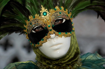 Картинка разное маски карнавальные костюмы зеленый карнавал перья венеция
