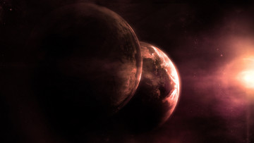 Картинка космос арт планеты сияния