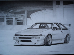 Картинка автомобили рисованные aoshima