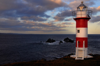 Картинка green point lighthouse port de grave newfoundland and labrador canada природа маяки скалы побережье атлантический океан канада ньюфаундленд и лабрадор atlantic ocean