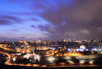 Картинка города иерусалим+ израиль огни ночь дома иерусалим