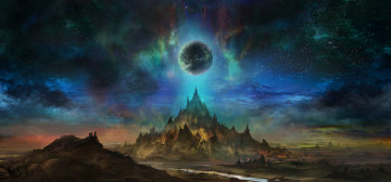 Картинка фэнтези иные+миры +иные+времена фантастика арт планета небо звезды луна