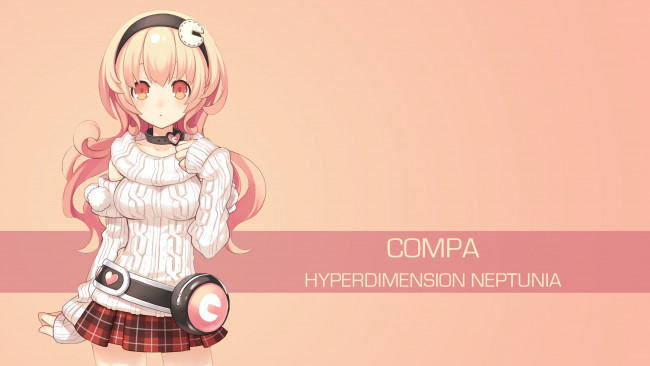 Обои картинки фото аниме, hyperdimension neptunia, фон, взгляд, девушка