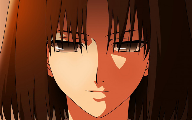 Обои картинки фото аниме, kara no kyokai, фон, взгляд, девушка