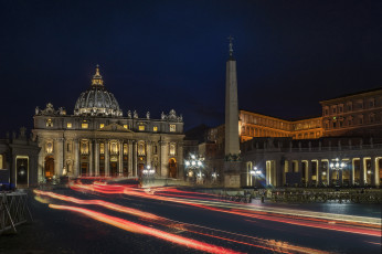 Картинка rome города рим +ватикан+ италия огни ночь