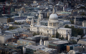 Картинка st+pauls +london города лондон+ великобритания ночь собор
