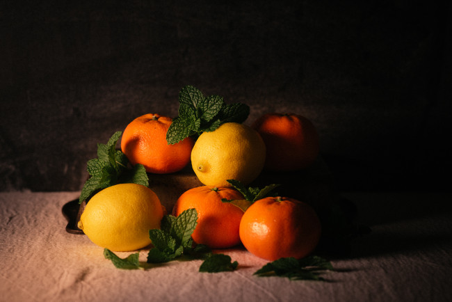 Обои картинки фото еда, цитрусы, мандарин, лимон