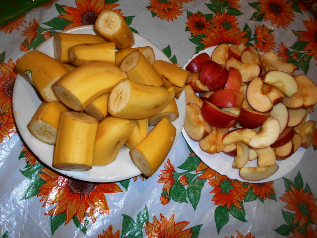 Обои картинки фото еда, бананы, яблоки