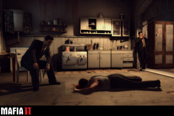 Картинка видео+игры mafia+ii мафия бандиты оружие труп кухня