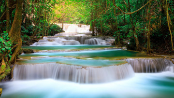 обоя huai mae khamin waterfall, thailand, природа, водопады, huai, mae, khamin, waterfall