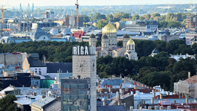 Обои картинки фото города, рига , латвия, панорама
