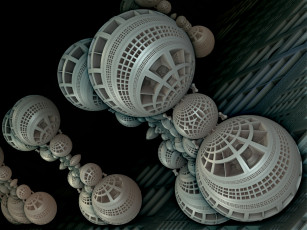 Картинка 3д графика fractal фракталы шары абстракция
