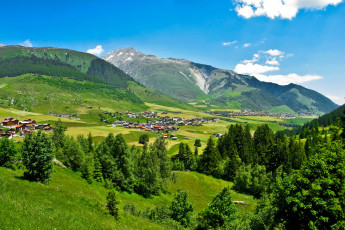 Картинка швейцария туеч природа пейзажи дома горы