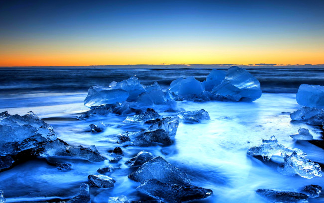 Обои картинки фото природа, побережье, лед, ззаря, океан