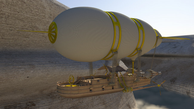 Обои картинки фото airship, 3д графика, modeling моделирование