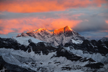 Картинка природа горы вечер закат свет пики альпы италия