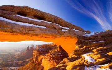 Картинка природа горы юта национальный парк арки скалы сша каньон облака небо арка