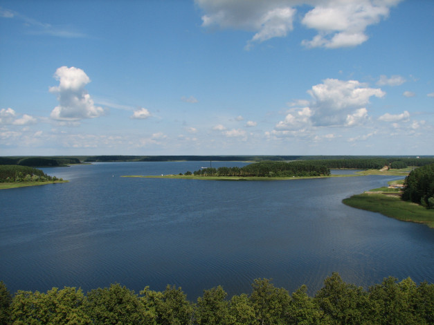 Обои картинки фото селигер, природа, реки, озера, облака, россия, озеро