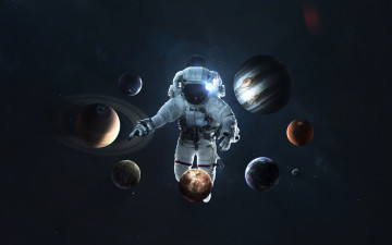 Картинка космос астронавты космонавты звезды галактики вселенная планеты