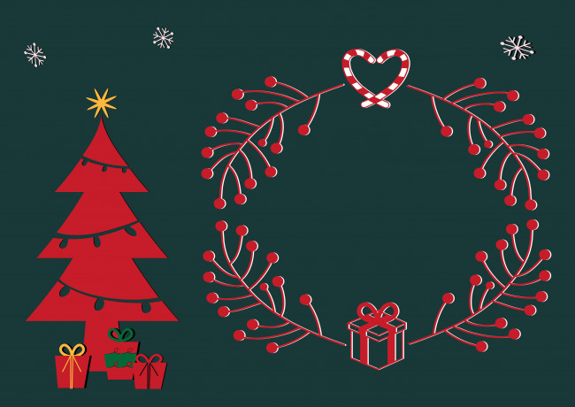 Обои картинки фото праздничные, векторная графика , новый год, подарки, елка
