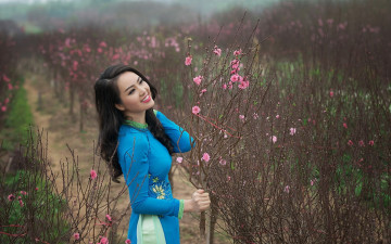 Картинка девушки -+азиатки весна азиатка цветы