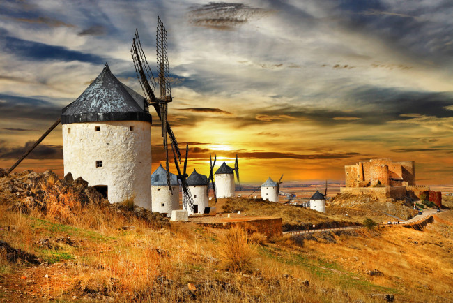 Обои картинки фото windmils of spain, разное, мельницы, windmils, of, spain