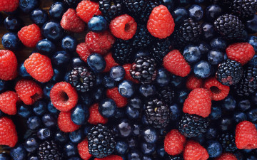 Картинка еда фрукты +ягоды ягоды малина ежевика черника