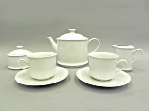 Картинка разное посуда столовые приборы кухонная утварь сервиз блюдце фарфор чайник чашки