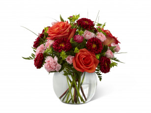 Картинка цветы букеты +композиции розы астры гвоздики букет ваза