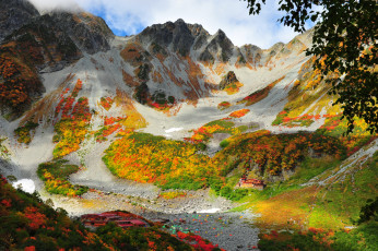 Картинка природа горы китай дом трава растения