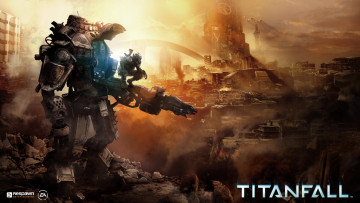 обоя видео игры, titanfall, робот, солдат