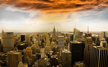 Картинка manhattan +new+york+city города нью-йорк+ сша new york city манхэттен нью-йорк здания небоскрёбы панорама