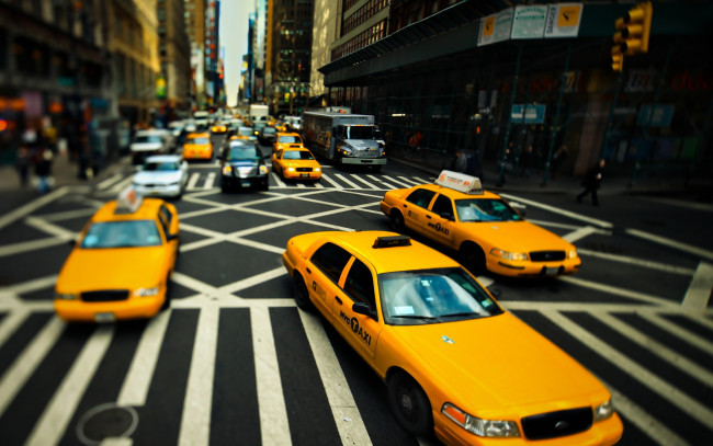 Обои картинки фото города, нью-йорк , сша, yellow, street, cab, city, taxi, newyork