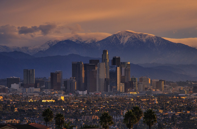 Обои картинки фото лос-анджелес, города, - панорамы, небоскребы, здания