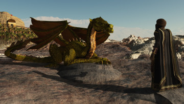 Картинка 3д+графика фантазия+ fantasy пейзаж камень дракон