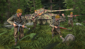 Картинка 3д+графика армия+ military танк оружие солдаты