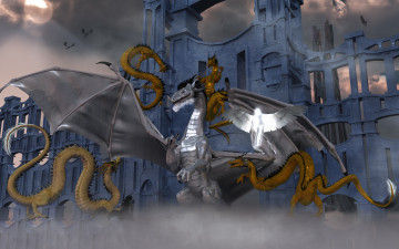 Картинка 3д+графика существа+ creatures драконы