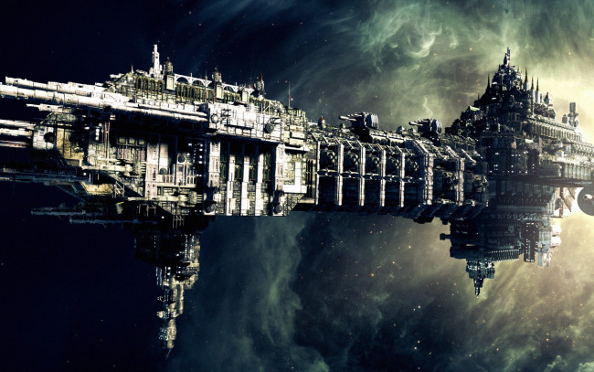 Обои картинки фото видео игры, warhammer 40, 000,  space marine, космос, корабль, звезды, туманность