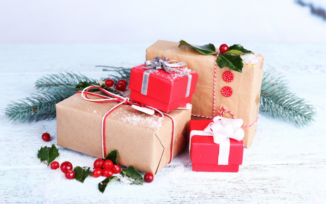Обои картинки фото праздничные, подарки и коробочки, wood, holiday, celebration, gift, decoration, vintage, снег, украшения, happy