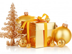 Картинка праздничные подарки+и+коробочки коробка шарики ёлка