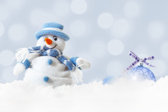 Картинка праздничные снеговики снеговик шарик