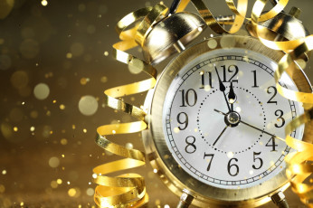 Картинка праздничные -+разное+ новый+год серпантин будильник блики