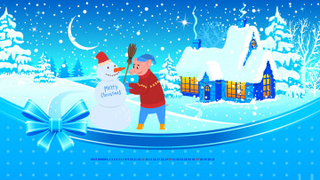 Картинка календари праздники +салюты шапка свинья зима поросенок снеговик дом