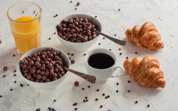 Картинка еда мюсли +хлопья шоколадные шарики завтрак