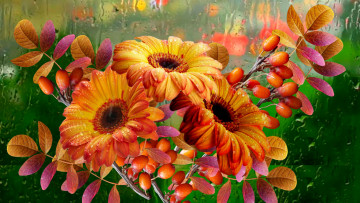 Картинка цветы герберы букет