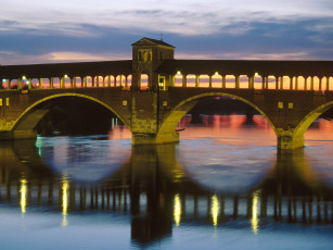 Картинка города мосты вечер мост огни река