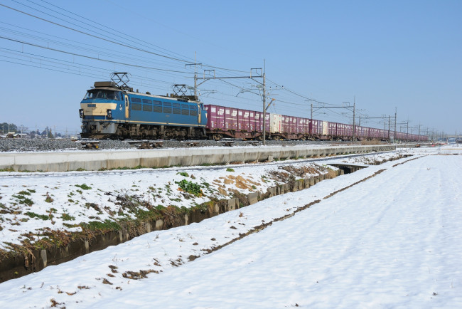 Обои картинки фото техника, поезда, поезд, снег