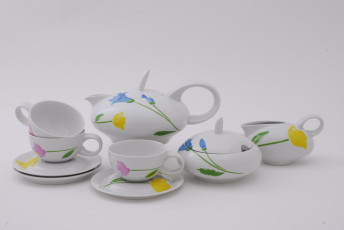 Картинка разное посуда столовые приборы кухонная утварь чайник фарфор сервиз чашки